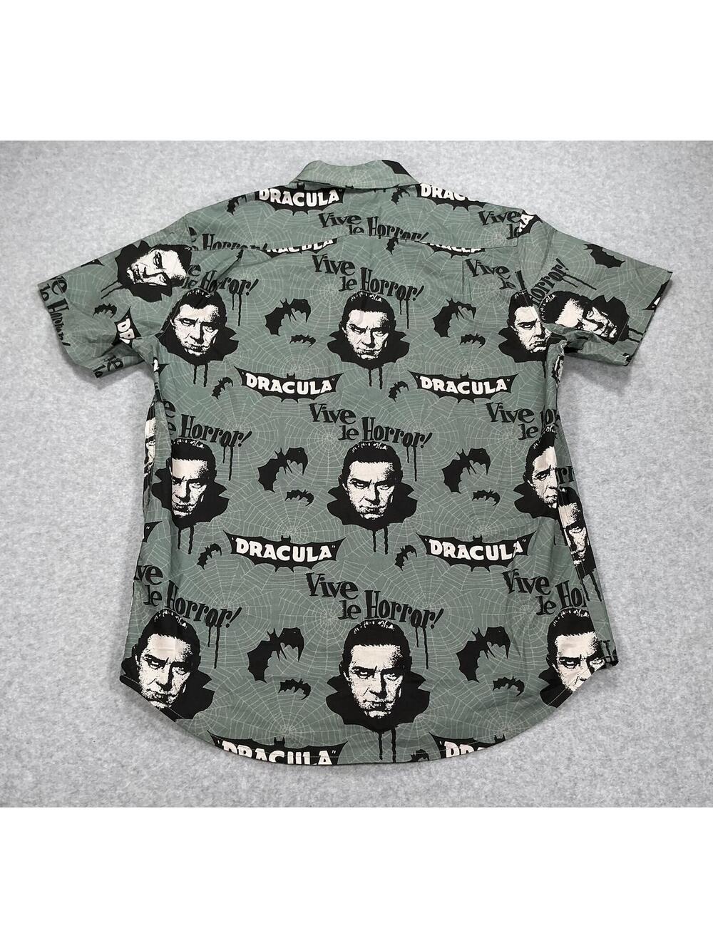 Bela Lugosi Dracula Graphic Button-Up Shirt Size S creepy co - Picture 6 of 9